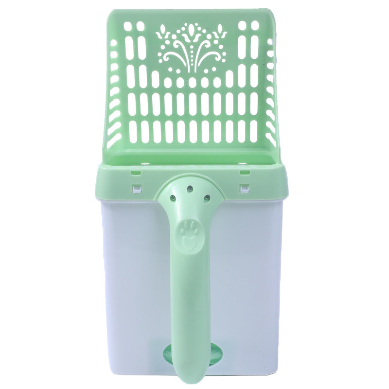 Portable Pet Waste Scooper with Built-In Waste Bin & Long Handle